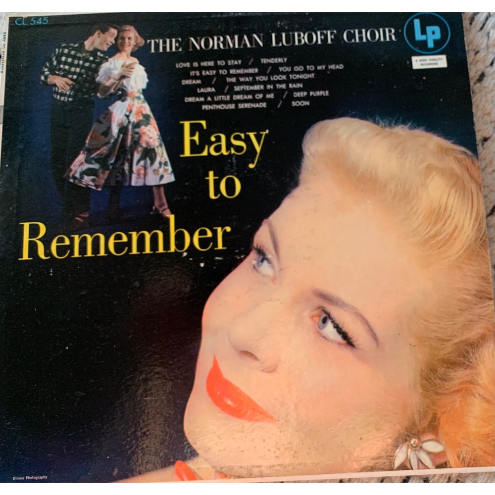 The Norman Luboff Choir Easy to Remember Vinyl LP vintage Retro  Jazz Record